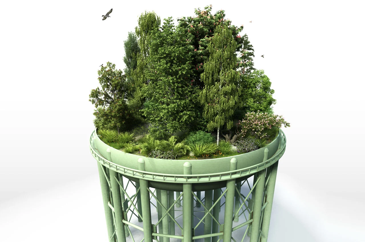 Poertland Watertower 3d Rendering 01